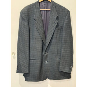 Tallia Uomo men’s blue green tweed 2 button 100% wool sportcoat 42R